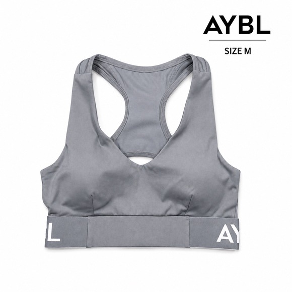 AYBL Other - AYBL Balance V Neck Sports Bra Gray Racerback Medium M Athletic Gym Training